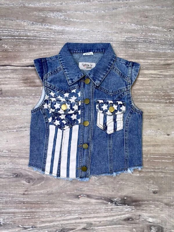 Plus Size Men's Relaxed Fit Jeans with a Faded Wash for a Vintage - Inspired LookStars & Stripes Girls Denim Button Up Vest Plus Size Men's Relaxed Fit Jeans with a Faded Wash for a Vintage - Inspired LookStars & Stripes Girls Denim Button Up Vest