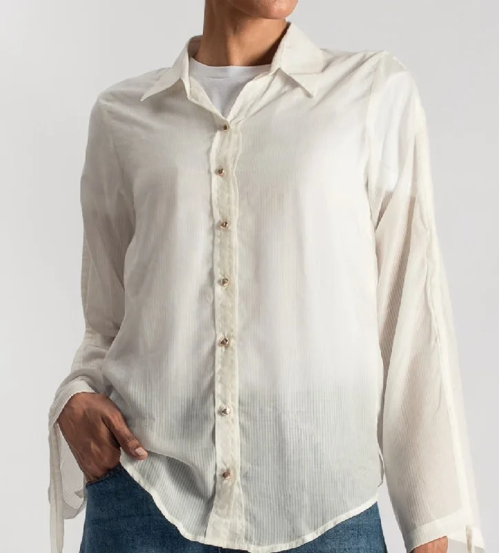 Men's Stretch Jeans with a Moisture - Wicking Lining for Active LifestylesWhite Button Down Shirt with Stringed Sleeves Men's Stretch Jeans with a Moisture - Wicking Lining for Active LifestylesWhite Button Down Shirt with Stringed Sleeves