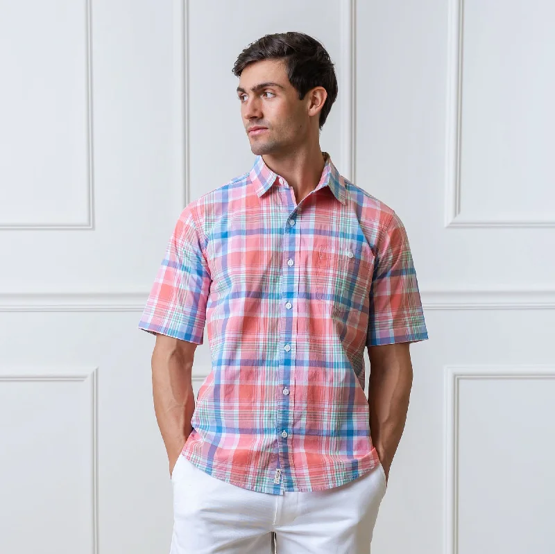 Men's UV - protected polo shirts for outdoor gardeningStretch Poplin Short Sleeve Button Down Shirt Men's UV - protected polo shirts for outdoor gardeningStretch Poplin Short Sleeve Button Down Shirt