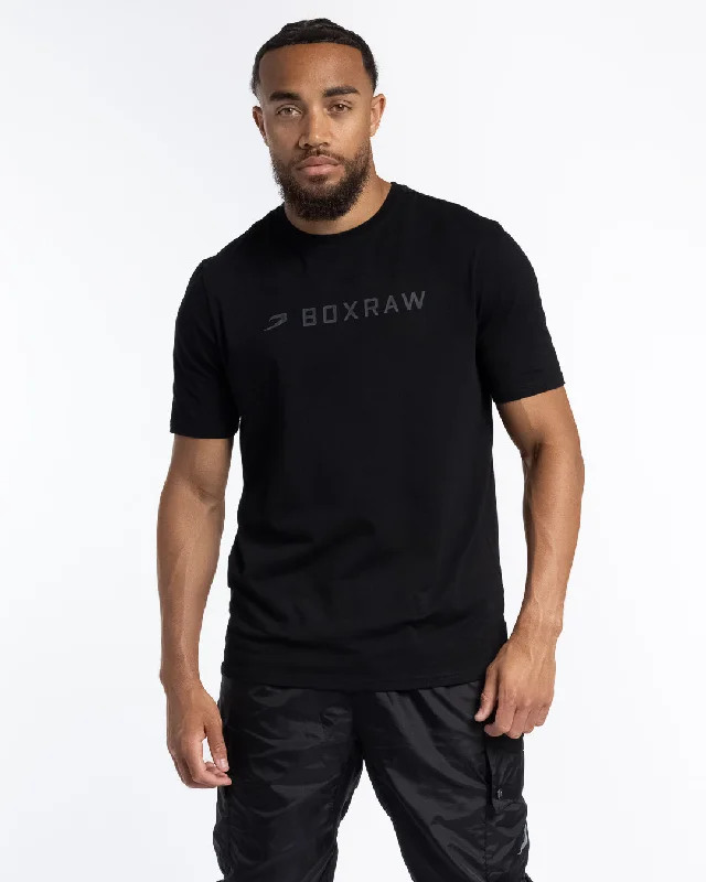 Men's distressed denim - look t - shirts with a rugged appealA.B.C. T-Shirt - Black/Black Men's distressed denim - look t - shirts with a rugged appealA.B.C. T-Shirt - Black/Black