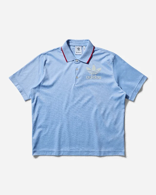 Men's short - sleeve linen t - shirts for summer beach outingsMen's Wales Bonner Polo Shirt Glow Blue Men's short - sleeve linen t - shirts for summer beach outingsMen's Wales Bonner Polo Shirt Glow Blue