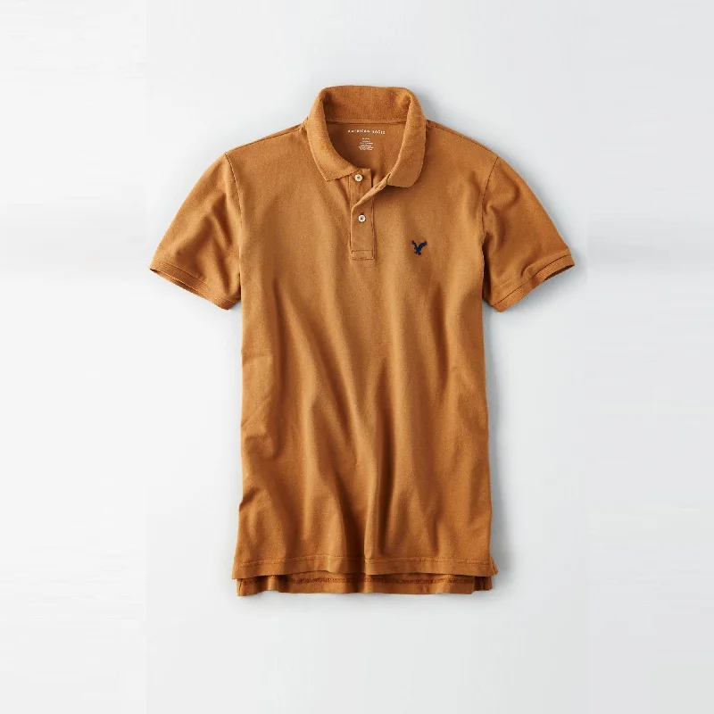 Men's luxury cashmere blend polo shirts in solid colorsAE - Men 'Brown' Embroidered Logo Stretch Slim Fit Cotton Polo AE224 Men's luxury cashmere blend polo shirts in solid colorsAE - Men 'Brown' Embroidered Logo Stretch Slim Fit Cotton Polo AE224
