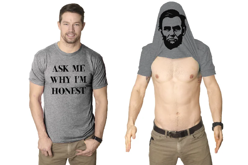 Men's short - sleeve linen t - shirts for summer beach outingsAsk Me Why I'm Honest Men's T Shirt