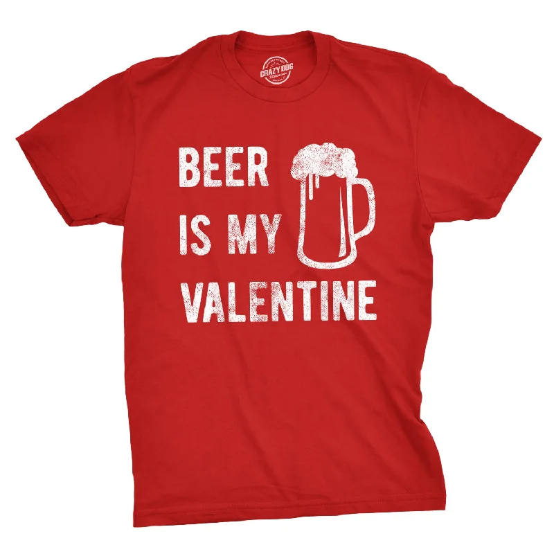 Men's printed Hawaiian t - shirts for tropical vacationsBeer Is My Valentine Men's T Shirt Men's printed Hawaiian t - shirts for tropical vacationsBeer Is My Valentine Men's T Shirt