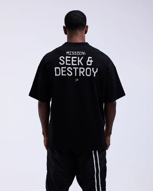 Men's mock - neck t - shirts with a modern and sleek styleBivol x BOXRAW Oversized T-Shirt - Black