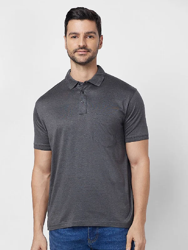 Men's UV - protected polo shirts for outdoor gardeningCharcoal HTR.