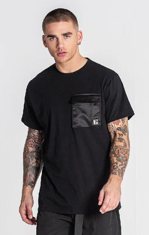 Men's smart - casual checkered t - shirts for semi - formal occasionsBlack Santos Tee Men's smart - casual checkered t - shirts for semi - formal occasionsBlack Santos Tee