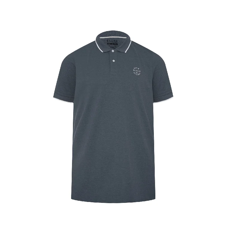 Men's UV - protected polo shirts for outdoor gardeningBLEND - Men 'Dark Gray' Edgeware Contrast Tipped Polo BL272