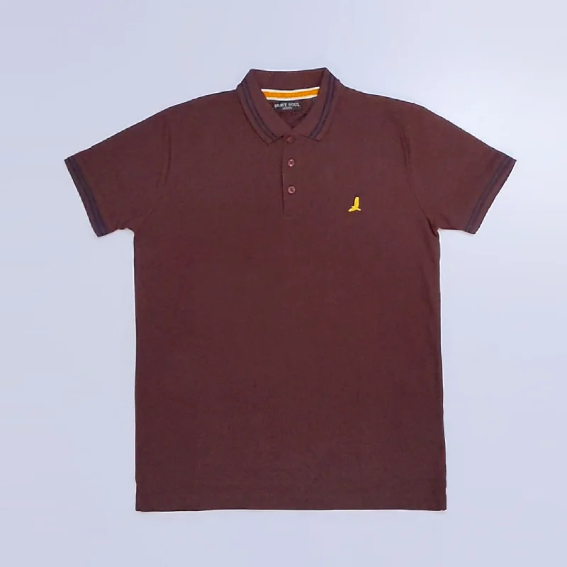 Men's lightweight performance polo shirts for tennis matchesBS - Men 'Burgundy' With Collar Stripe Slim Fit Polo BS79 Men's lightweight performance polo shirts for tennis matchesBS - Men 'Burgundy' With Collar Stripe Slim Fit Polo BS79