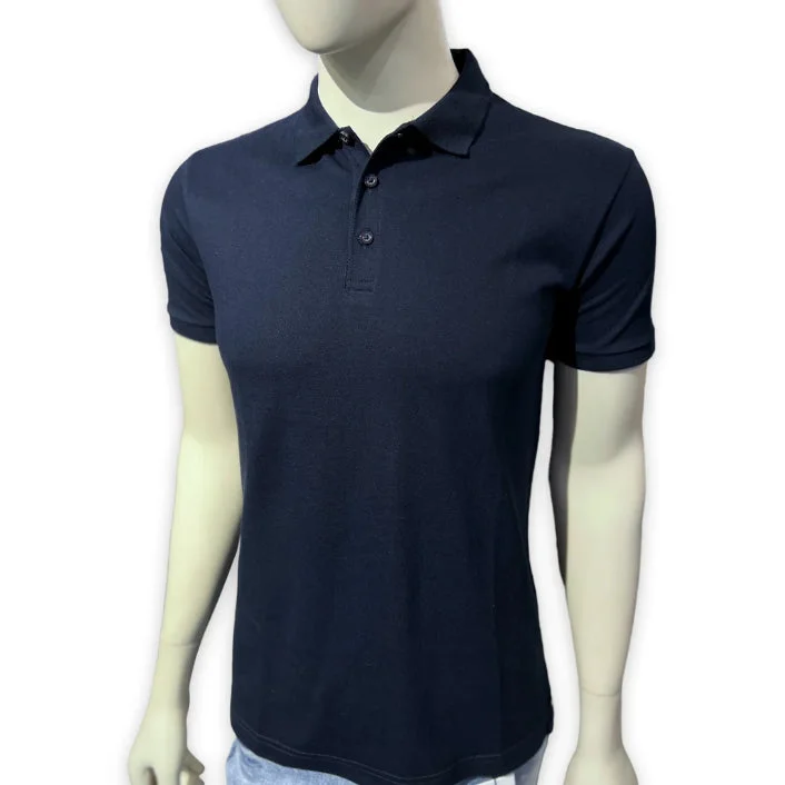 Men's jacquard woven polo shirts with intricate designsBS - Men 'Navy' Standard Fit Polo BS82 Men's jacquard woven polo shirts with intricate designsBS - Men 'Navy' Standard Fit Polo BS82