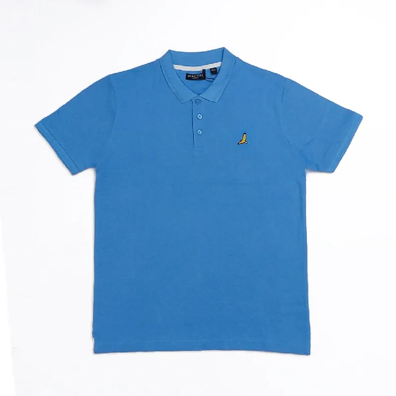 Men's ribbed cuffs and hem polo shirts for a textured lookBS - Men 'Sky Blue' Housemark Slim Fit Polo BS74