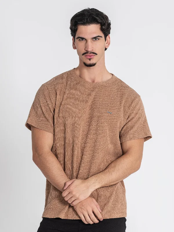 Men's tie - dye t - shirts with a bohemian styleCamel Texture Tee