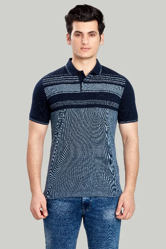 Men's quick - dry polo shirts for water sports activitiesBird eye Chest Stripe Polo