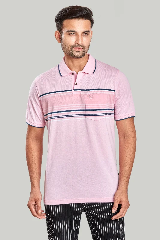 Men's budget - friendly basic polo shirts in multiple colorsChest Stripe Jersey Polo Men's budget - friendly basic polo shirts in multiple colorsChest Stripe Jersey Polo