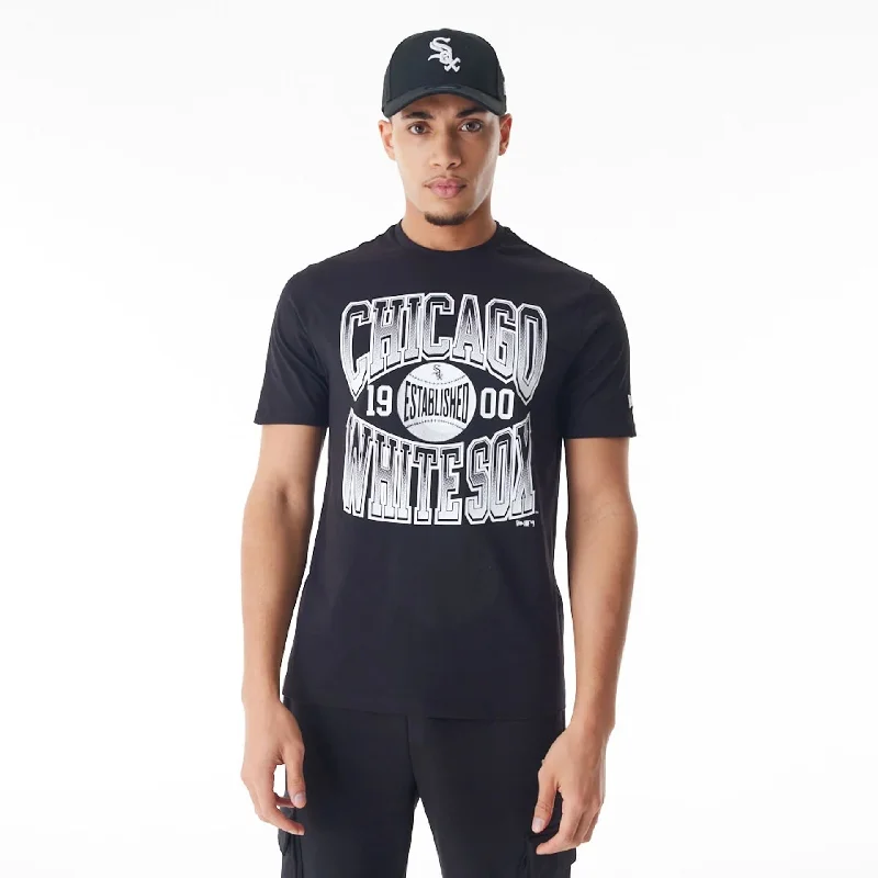 Men's long - sleeve henley t - shirts with button - down placketsChicago White Sox MLB Gradient Graphic Black T-Shirt Men's long - sleeve henley t - shirts with button - down placketsChicago White Sox MLB Gradient Graphic Black T-Shirt