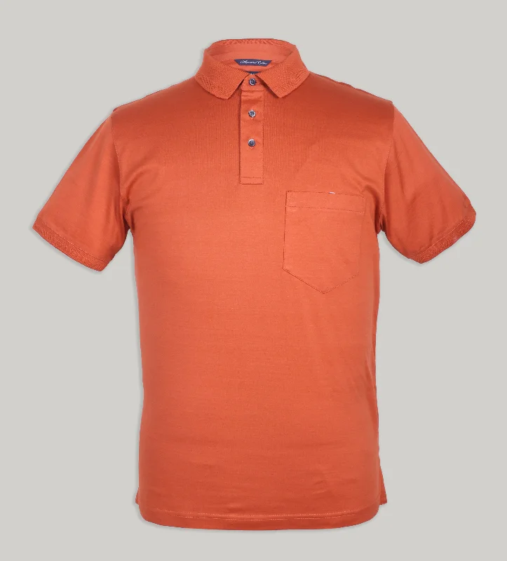 Men's breathable cotton blend polo shirts for summer outingsCinnamon Stick