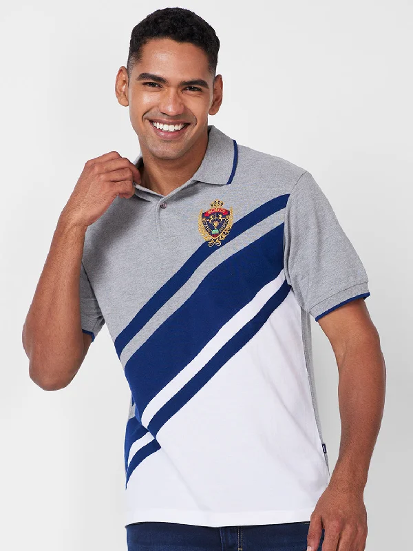 Men's button - down spread collar polo shirts for business casualColour Block Polo Men's button - down spread collar polo shirts for business casualColour Block Polo