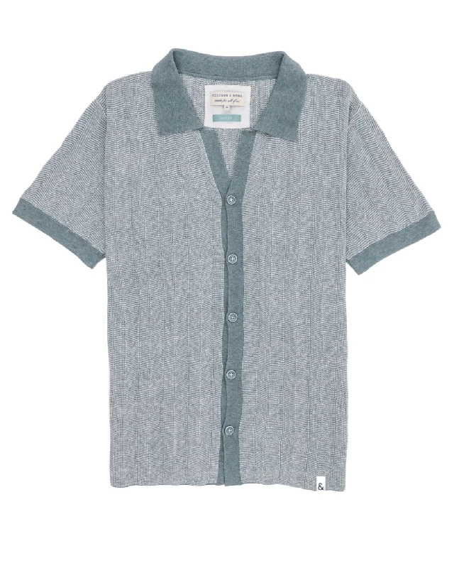 Men's budget - friendly basic polo shirts in multiple colorsColours & Sons SS Knitted Shirt Mist White Men's budget - friendly basic polo shirts in multiple colorsColours & Sons SS Knitted Shirt Mist White
