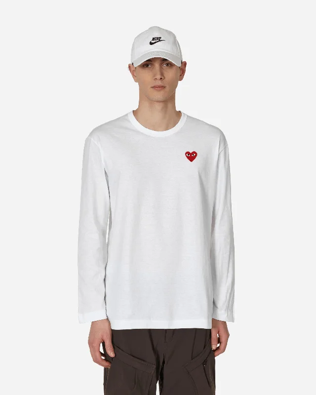 Men's long - sleeve henley t - shirts with button - down placketsHeart Longsleeve T-Shirt White Men's long - sleeve henley t - shirts with button - down placketsHeart Longsleeve T-Shirt White