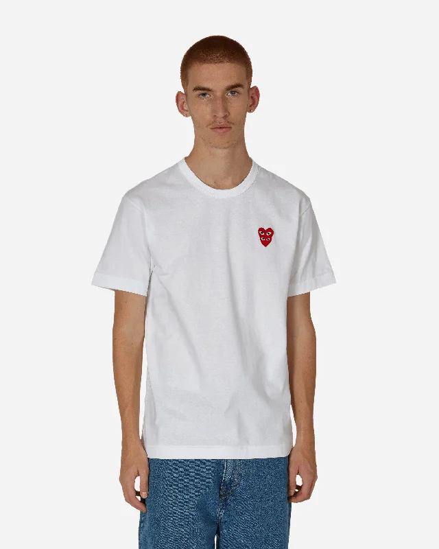 Men's tie - dye t - shirts with a bohemian styleDouble Heart T-Shirt White