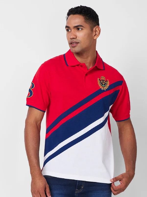 Men's slim fit short sleeve polo shirts with contrast collarsColour Block Polo