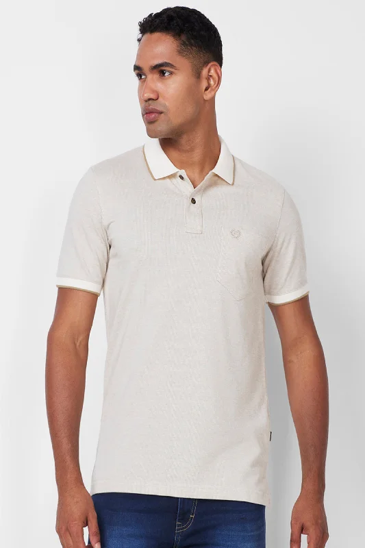 Men's breathable cotton blend polo shirts for summer outingsJacquard Texture Polo