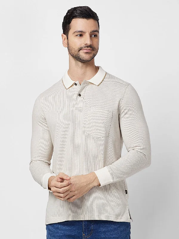 Men's slim fit short sleeve polo shirts with contrast collarsJacquard Texture Polo