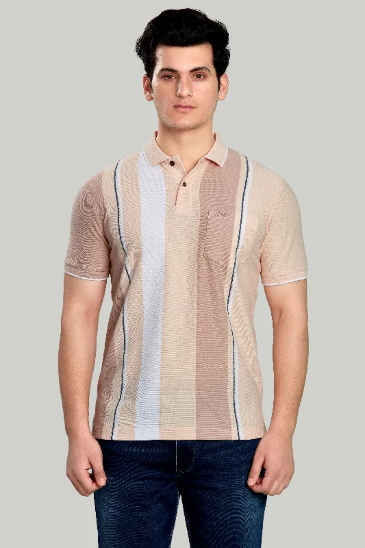 Men's formal - style silk blend polo shirts for special occasionsVertical Stripes Pique Polo Men's formal - style silk blend polo shirts for special occasionsVertical Stripes Pique Polo