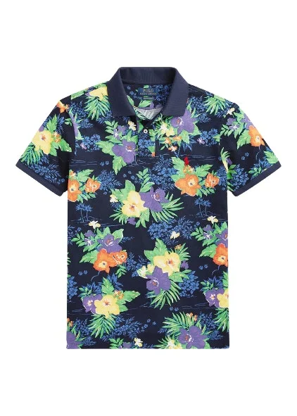 Men's antimicrobial polo shirts for odor - free daily wearPolo Ralph Lauren Custom Slim Fit Mesh Polo Navy Floral