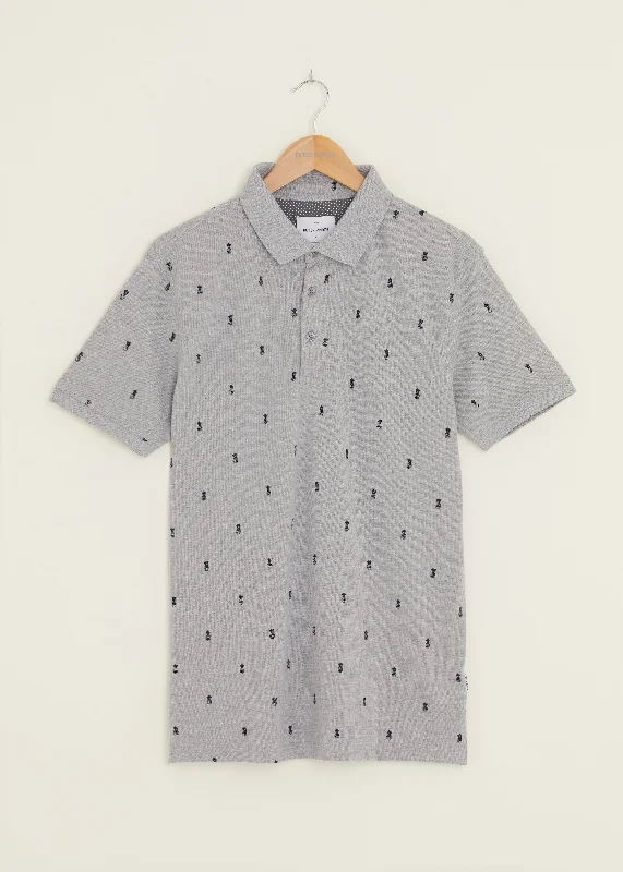Men's high - collar polo shirts with a modern twistDavenant Polo Shirt - Grey Marl
