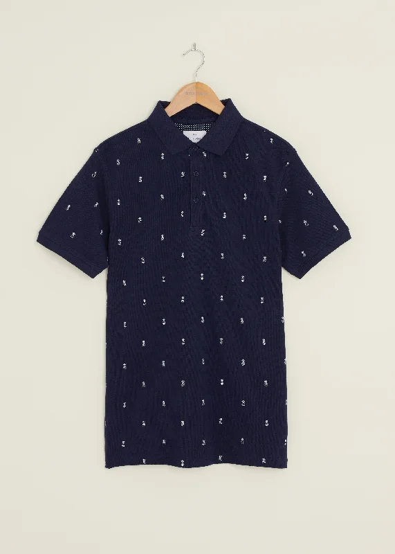 Men's two - tone stripe polo shirts with a preppy styleDavenant Polo Shirt - Navy