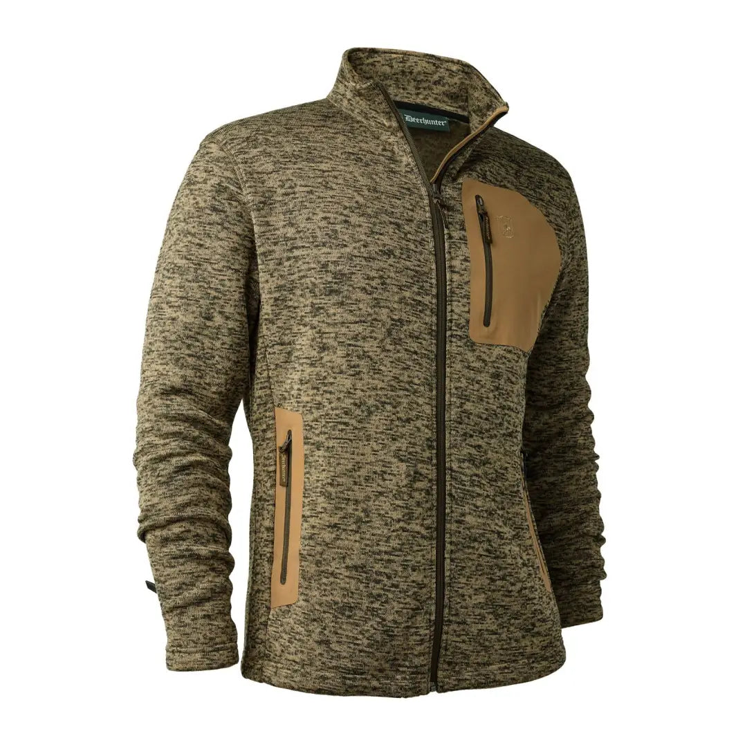 Windbreaker men jackets with UV protection for outdoor activitiesMen jackets with a media - friendly pocket for easy access to gadgetsDeerhunter Sarek Knitted Jacket
