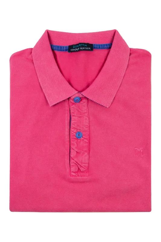 Men's luxury cashmere blend polo shirts in solid colorsDimattia Pink Knit Polo