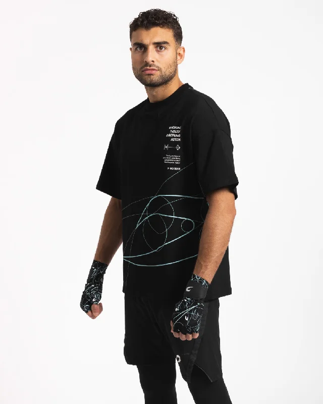 Men's tie - dye t - shirts with a bohemian styleDisciplined Thought/Action Oversized T-Shirt - Black
