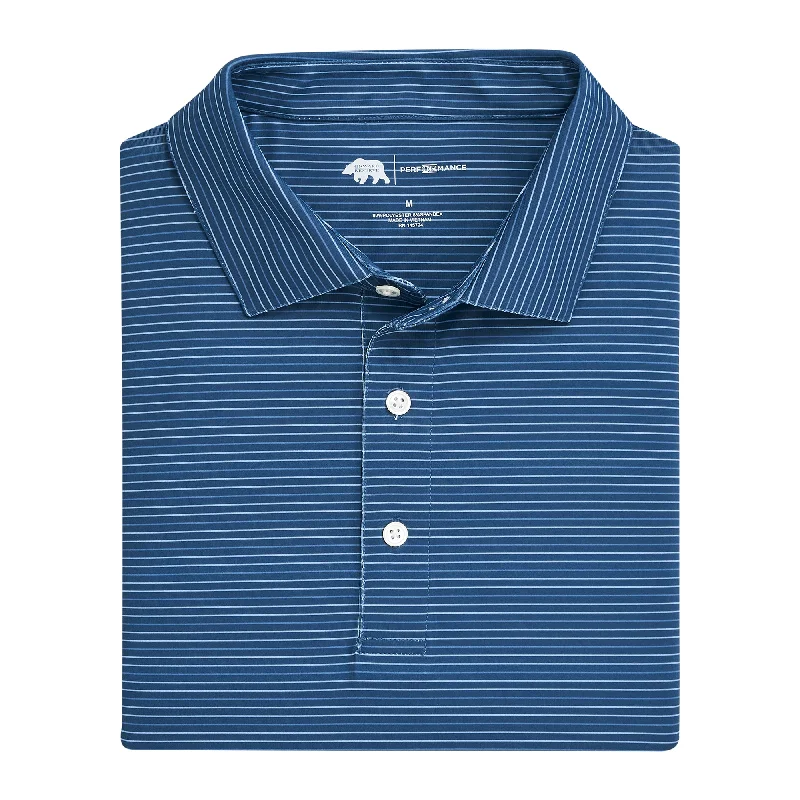 Men's button - down spread collar polo shirts for business casualDriver Stripe Performance Polo - Endless Sky Men's button - down spread collar polo shirts for business casualDriver Stripe Performance Polo - Endless Sky
