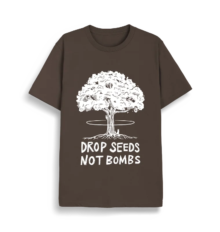 Men's distressed denim - look t - shirts with a rugged appealDrop Seeds Not Bombs T-Shirt Men's distressed denim - look t - shirts with a rugged appealDrop Seeds Not Bombs T-Shirt