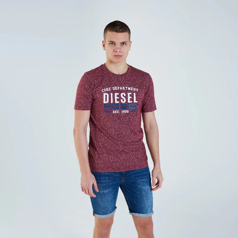 Men's jacquard woven polo shirts with intricate designsDS - Men 'Red Melange' Logo Printed Round Neck Cotton T-Shirt DS350 Men's jacquard woven polo shirts with intricate designsDS - Men 'Red Melange' Logo Printed Round Neck Cotton T-Shirt DS350