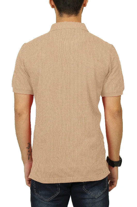 Men's jacquard woven polo shirts with intricate designsFEATHER