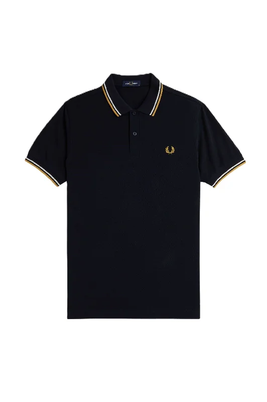 Men's lightweight performance polo shirts for tennis matchesFred Perry Twin Tipped Polo Shirt Navy/Ecru/Honey Men's lightweight performance polo shirts for tennis matchesFred Perry Twin Tipped Polo Shirt Navy/Ecru/Honey