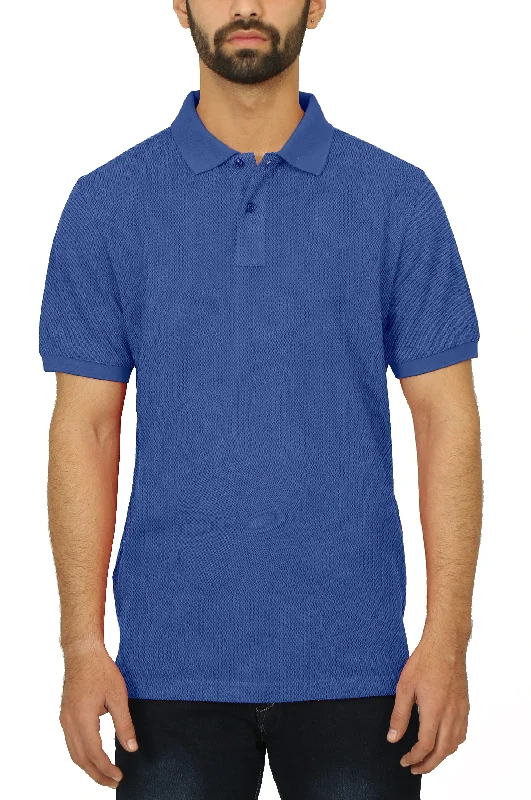 Men's plus size golf polo shirts in moisture wicking fabricGLACIER BLUE