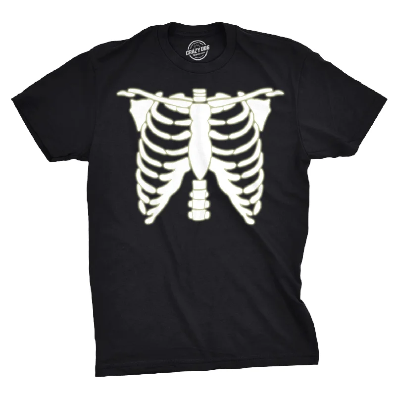 Men's plus - size pocket t - shirts with a classic lookGlowing Skeleton Rib Cage Halloween Men's T Shirt Men's plus - size pocket t - shirts with a classic lookGlowing Skeleton Rib Cage Halloween Men's T Shirt