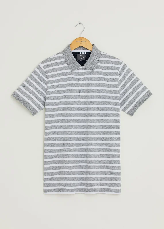 Men's budget - friendly basic polo shirts in multiple colorsGresley Polo Shirt - Grey/White Men's budget - friendly basic polo shirts in multiple colorsGresley Polo Shirt - Grey/White