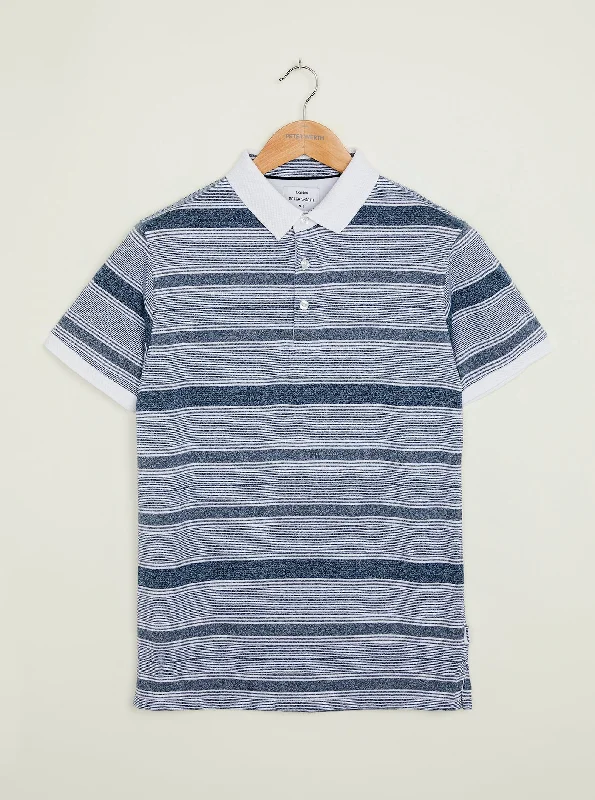 Men's luxury cashmere blend polo shirts in solid colorsHamburg Polo - Blue