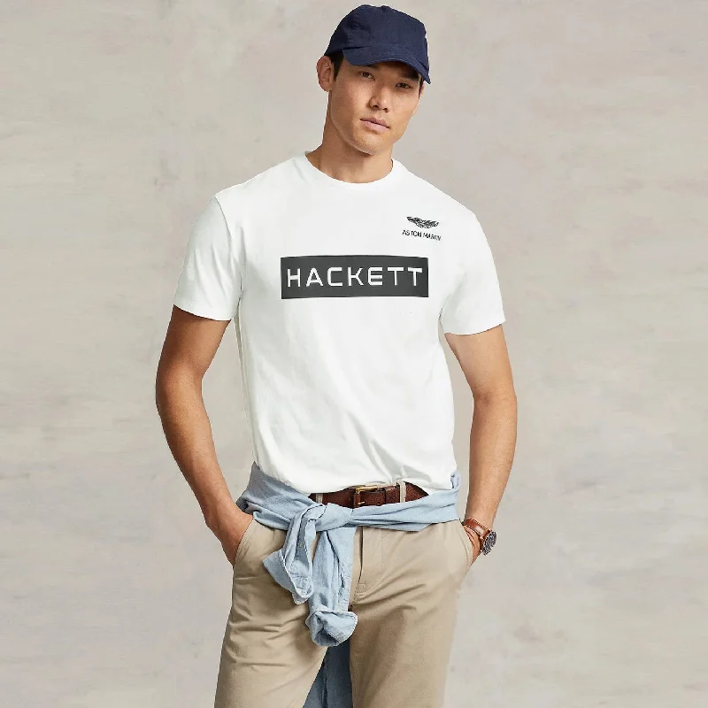 Men's formal - style silk blend polo shirts for special occasionsHC - Men 'White' Hackett Printed Logo T-Shirt HC780 Men's formal - style silk blend polo shirts for special occasionsHC - Men 'White' Hackett Printed Logo T-Shirt HC780