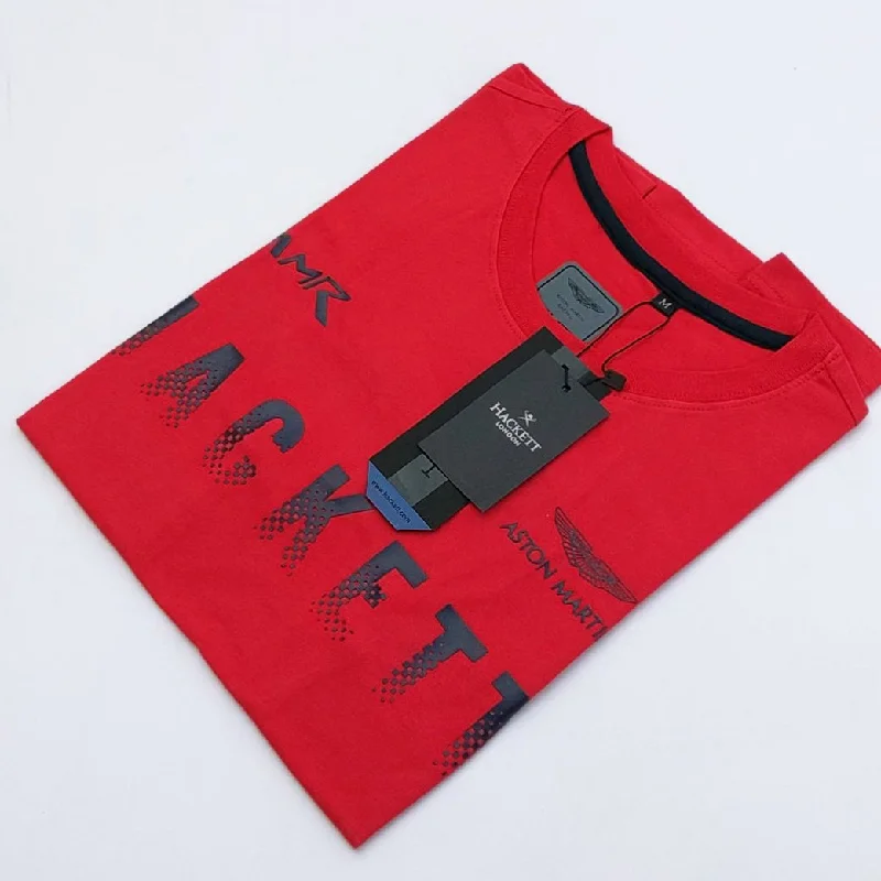 Men's slim fit short sleeve polo shirts with contrast collarsHK - Men 'Red' Hackett Printed T-Shirt HK692 Men's slim fit short sleeve polo shirts with contrast collarsHK - Men 'Red' Hackett Printed T-Shirt HK692