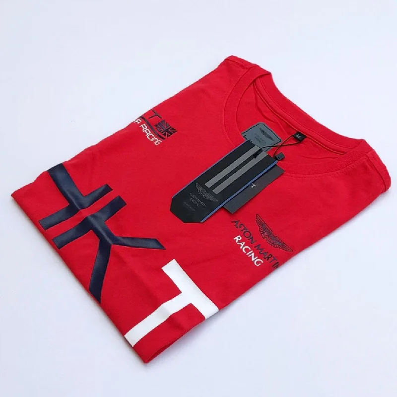 Men's vintage - inspired retro polo shirts with unique patternsHK - Men 'Red' HKT Printed T-Shirt HK694 Men's vintage - inspired retro polo shirts with unique patternsHK - Men 'Red' HKT Printed T-Shirt HK694