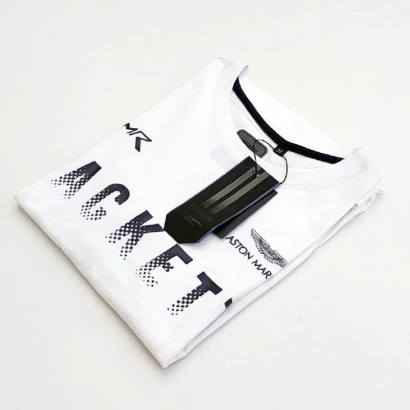 Men's formal - style silk blend polo shirts for special occasionsHK - Men 'White' Hackett Printed T-Shirt HK693 Men's formal - style silk blend polo shirts for special occasionsHK - Men 'White' Hackett Printed T-Shirt HK693