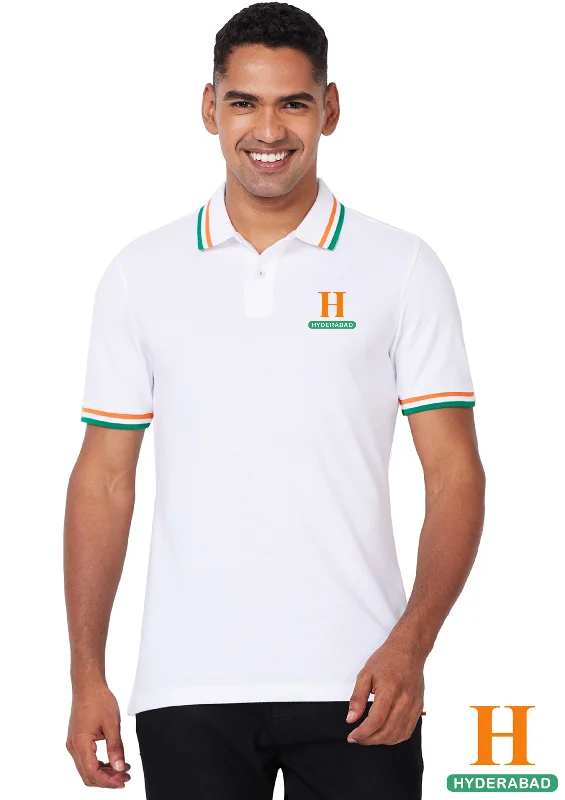 Men's two - tone stripe polo shirts with a preppy styleHYDRABAD
