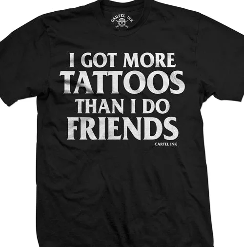 Men's long - sleeve henley t - shirts with button - down placketsI Got More Tattoos Than I Do Friends Men's T-Shirt Men's long - sleeve henley t - shirts with button - down placketsI Got More Tattoos Than I Do Friends Men's T-Shirt