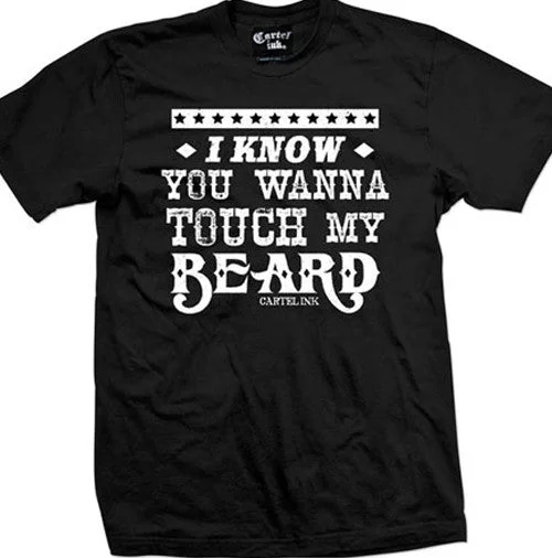 Men's ribbed t - shirts with a textured finish for added styleI Know You Want To Touch My Beard Men's T-Shirt Men's ribbed t - shirts with a textured finish for added styleI Know You Want To Touch My Beard Men's T-Shirt